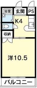 メゾンルミナス 204【間取図】 999999 (メゾンルミナス（窓なし）.JPG)